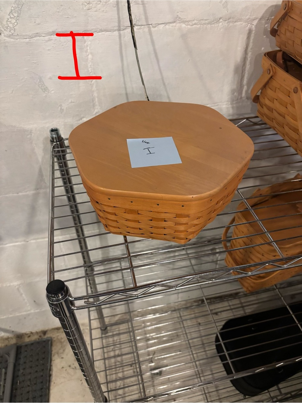 Longaberger Honey-Tone Woven Hexagon Basket with Wood Lid